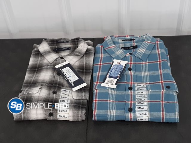 Lot 58-30040 - Lot of (2) New MEN'S Lucky Brand Flannels -- SIZE S