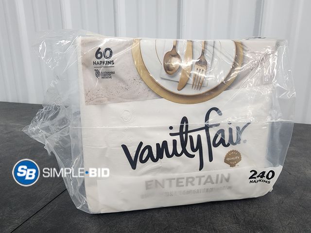 Lot 58-41513 - Vanity Fair Entertain NAPKINS - 240 - unopened 4 packages of 60