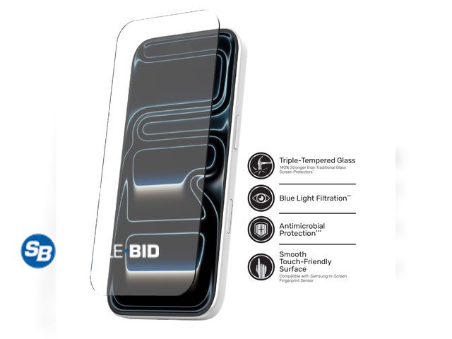 Lot 58-58069 - New DuraGlass DefenseTech Glass Screen Protector with Blue Light Filtering for iPhone 17 Pro