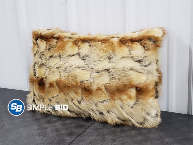 Lot 58-75801 - Faux Tiger Fur Throw Pillow 18" x 12" - Light Use