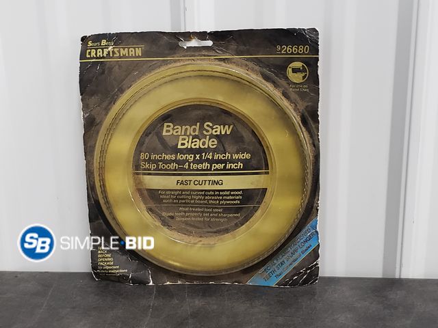 Lot 58-56194 - Craftsman Band Saw Blade - 80" Long and 1/4" Wide - Skip Tooth - 4 Teeth Per Inch
