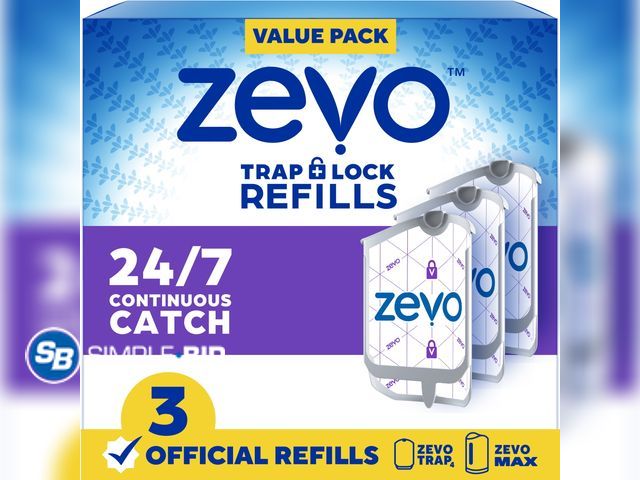 Lot 58-60796 - New Zevo Flying Insect Trap Refill: 3 Indoor Light Trap Refill Cartridges Capture House Flies, Fruit...