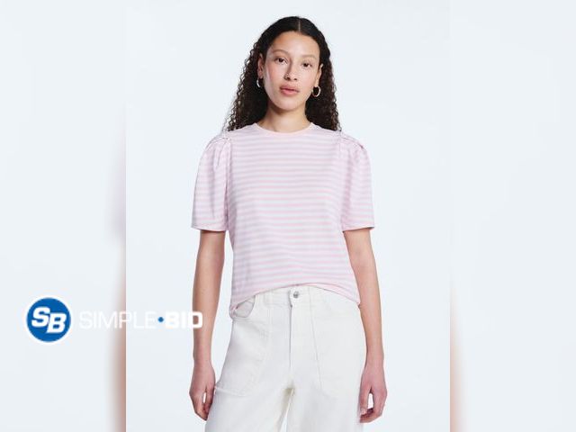 Lot 58-69107 - New Free Assembly Women's and Women's Plus Crewneck Tee with Puff Sleeve SIZE M