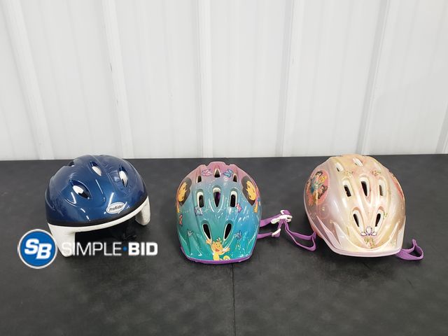 Lot 58-72429 - Lot of (3) Kids Bike Helmets - Used
