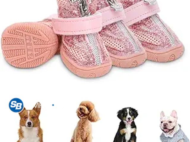 Lot 58-37612 - Lot of (2) New set of Dog Shoes Small -- 8 pairs  Nonslip Waterproof Dog Boots for Hot Pavement, Rai...