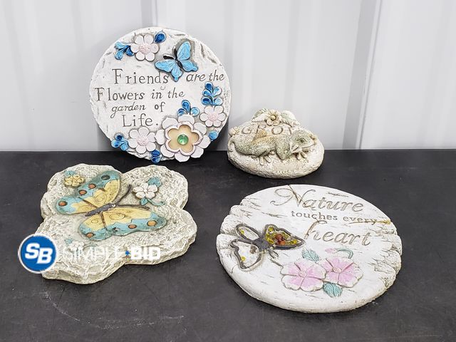 Lot 58-73895 - Lot of Garden Stones -- Friends are the Flowers in the Garden of life, Nature Touches Every Heart, B...