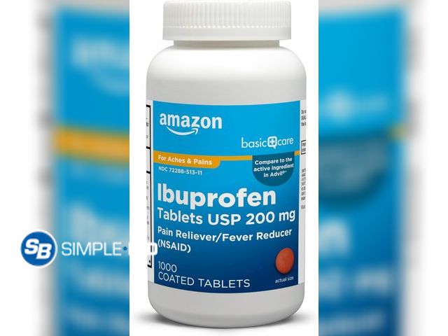 Lot 58-60037 - New Amazon Basic Care Ibuprofen Tablets, Fever Reducer and Pain Relief from Body Aches, Headache, Ar...