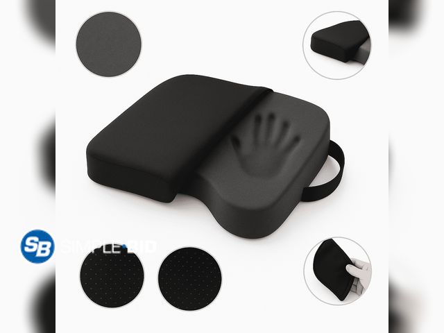 Lot 58-62231 - New Stephan Roberts Comfort Memory Foam Cushion Seat Pad for Wheelchair with Black Solid Print