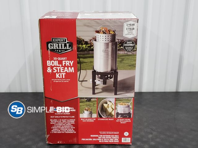 Lot 58-54498 - Expert Grill 30 Quart Boil Fry &amp; Steam Kit