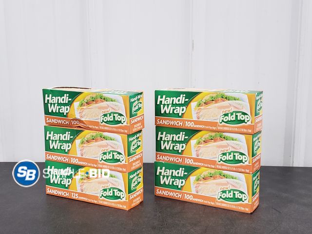 Lot 58-77872 - Lot of (6) New Handi-Wrap SANDWICH Bags - 100 in each box