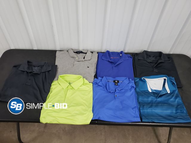 Lot 58-77280 - Lot of (7) MEN'S polos - Variety of styles - mostly SIZE XL - used but in good condition