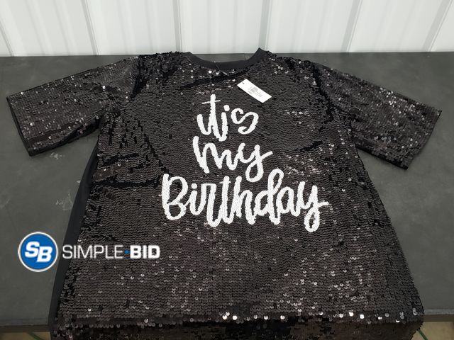 Lot 58-56288 - Why Dress - Black Sequence "It's My Birthday" Dress - Size O/S+ - NWT