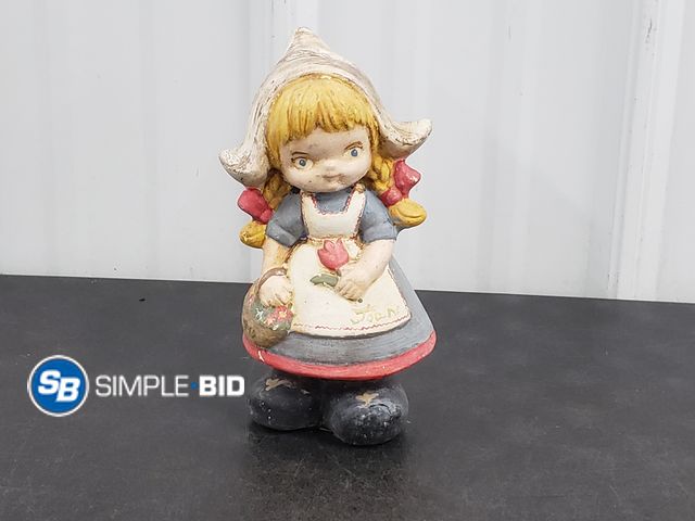 Lot 58-80222 - Mini Dutch Girl Ceramic Garden Stone (decor)
