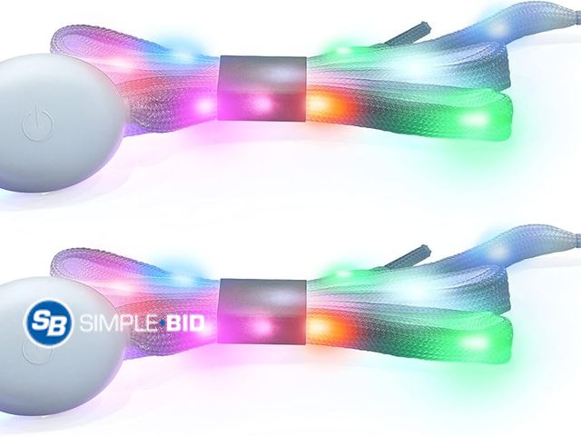 Lot 58-83030 - New 4 Pairs  LED Light Up Shoe Laces Nylon LED Shoelaces with Flashing Shoe Laces for Party Favors H...