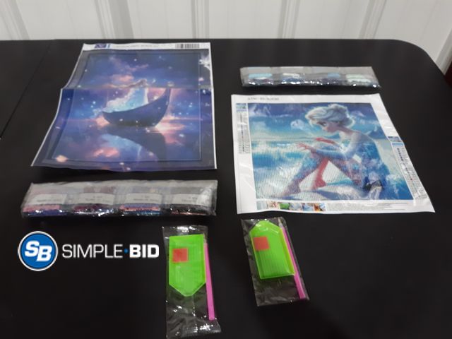 Lot 58-21635 - Lot of (2) New FROZEN Diamond Art Painting kits (1) 30x42.5 (1) 30x30