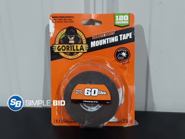 Lot 58-17673 - New GORILLA Heavy Duty Mounting Tape - holds up to 60lbs - 120"