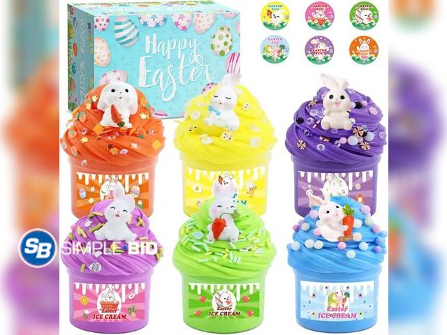 Lot 58-53950 - New 6 Pack Pre Filled Easter Eggs Slime Gifts for Kids with Slime and Charms Easter Basket Stuffers ...
