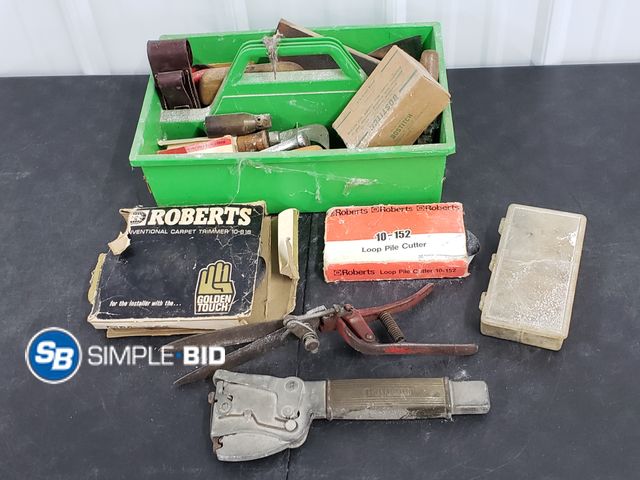 Lot 58-36027 - Tote full of Various Different Tools - Mostly for Carpet Installing!!!
