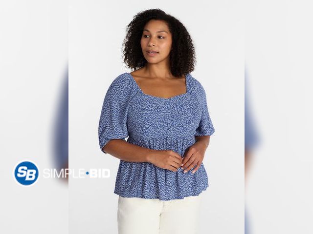 Lot 58-67938 - Terra &amp; Sky Women's Plus Peplum Sweetheart Top - Size 1X -16-18W - NWT