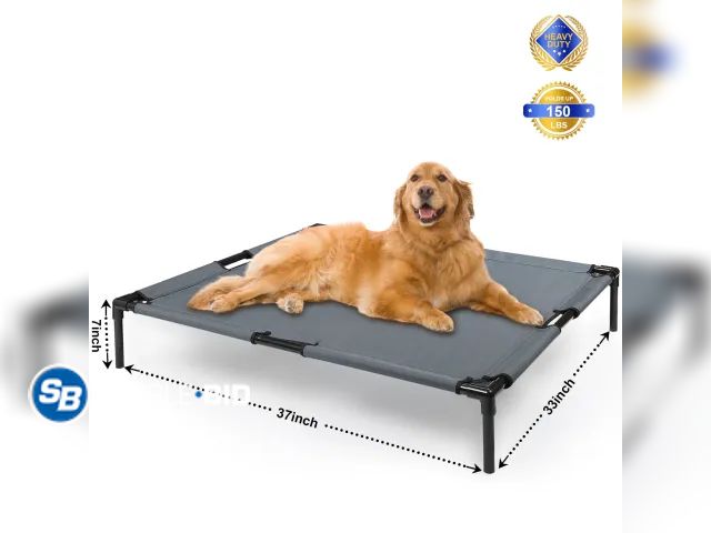 Lot 58-17618 - New Katieovy Cooling Elevated Dog Bed for Large Dogs,Durable Dog Cot with Breathable Mesh,Washable O...