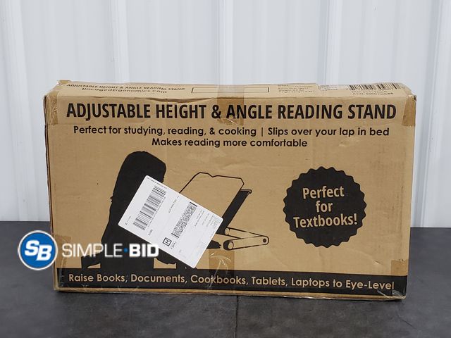 Lot 58-70556 - Adjustable Height &amp; Angle Reading Stand - Slips over your Lap in Bed - Black Color - Appears Unu...