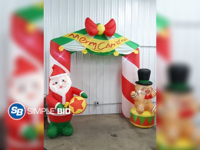 Lot 58-33474 - MERRY CHRISTMAS! 8/9FT christmas inlatable archway Decoration - appears unused out of box