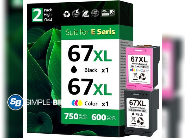 Lot 58-26983 - New 67XL Ink Cartridges Compatible for HP 67 Ink Cartridges DeskJet 2755e 2855e 4155e 4255e 6055e 60...