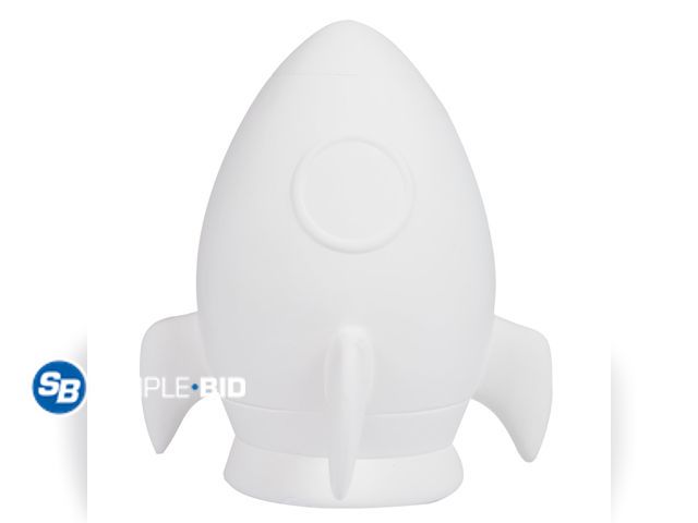 Lot 58-38635 - Lot of (3) New Hello Hobby Ceramic Paintable Bank Rocket Ship, 5.50" Height White Craft Base ( all w...