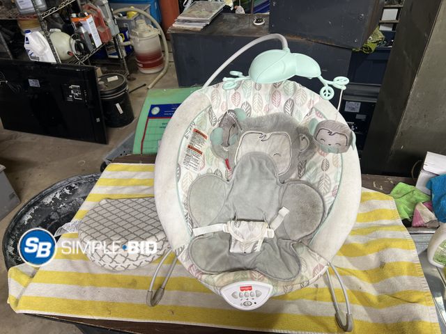 Lot 58-60718 - Fisher Price Baby Bouncer with Mobile and a Boppy Pillow