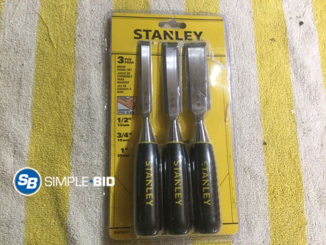Lot 58-59603 - Stanley (3)pcs Wood Chisel Set with Hardened Steel Blade