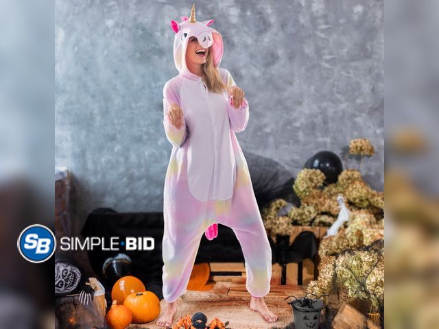 Lot 58-31906 - New Syncfun Adult Pajamas Plush jumpsuit One Piece Unicorn Animal Costume for Halloween Party Dress ...