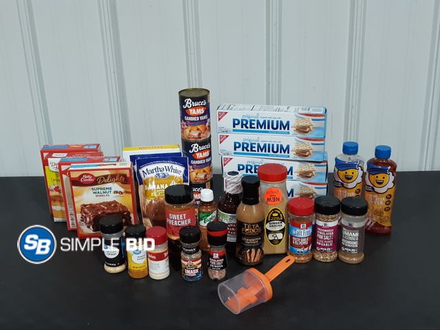 Lot 58-27035 - Box of Assorted Food/Spices - Some Expired