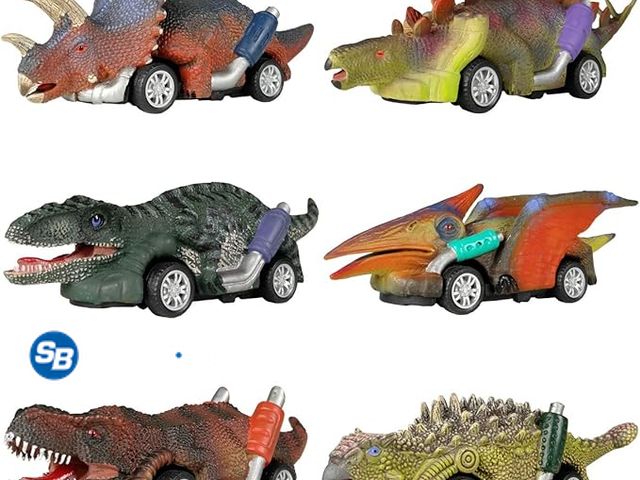 Lot 58-26376 - New DINOBROS Dinosaur Toy Pull Back Cars,6 Pack Dino Toys for 3 Year Old Boys Girls and Toddlers,Boy...