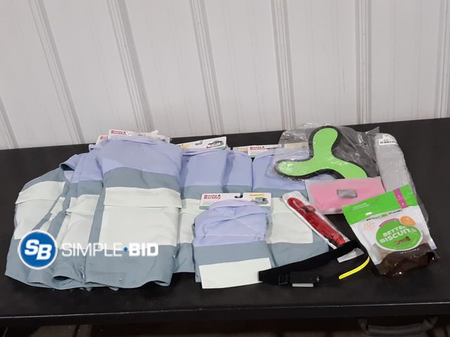 Lot 58-32798 - Lot of PET Accessories including Boots and barkley jackets -- biscuits, leashes and more - unused