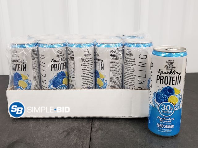 Lot 58-60856 - Genius Gourmet Sparkling Protein Drinks 13 cans - unopened
