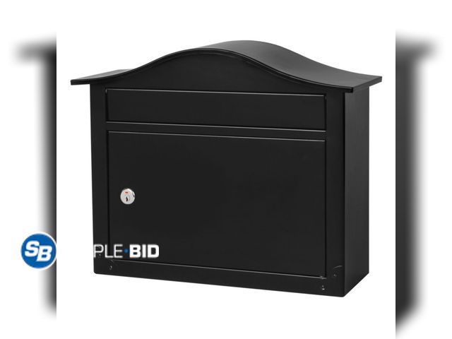 Lot 58-32809 - Architectuaral Mailbox - Saratoga - Locking satin black wall mount mailbox - appears unused