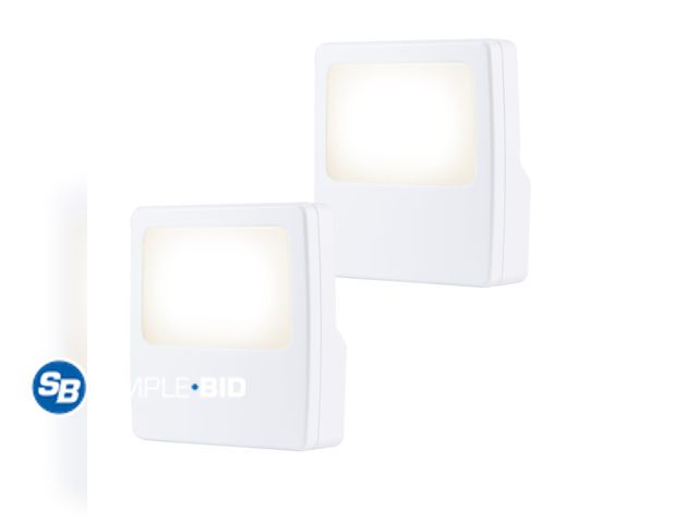 Lot 58-21915 - Lot of (3) GE Always-on LED Plug-in Night Light, 2-Pack, Soft White Glow, 6.5 in, 3.63 in - unused
