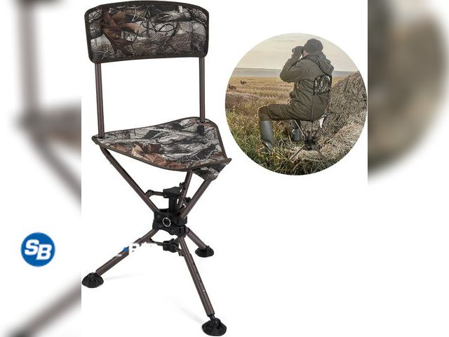 Lot 58-76168 - New KEMIMOTO Tripod Hunting Chair 360° Swivel, Blind Chair Height Adjustable Stable Camo Seats, Stoo...