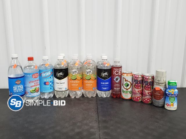 Lot 58-67966 - DRINKS! Lot of Various Drinks, including Water, Energy Drinks, Sparkling Water, and much more - unop...