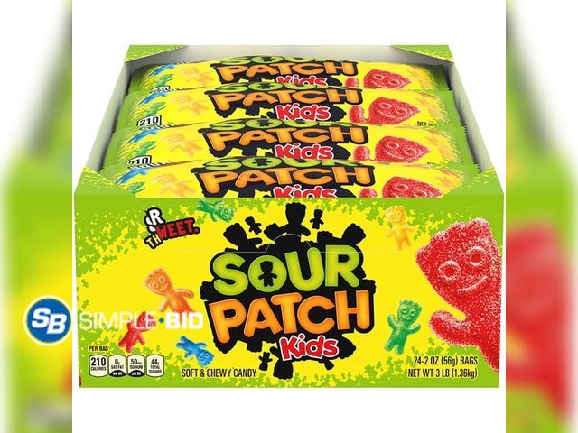Lot 58-72654 - SOUR PATCH KIDS! Soft &amp; Chewy Candy, 2 oz, 24 Count - unopened - expired