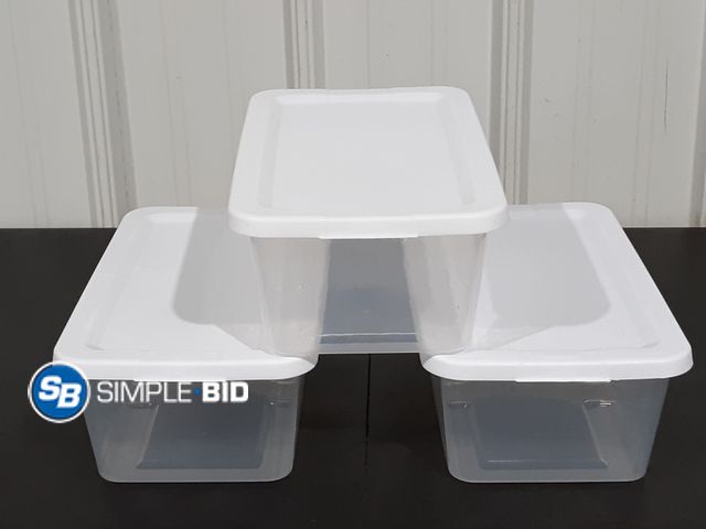Lot 58-21620 - Lot of (3) New Sterilite 6 qt Containers with lids