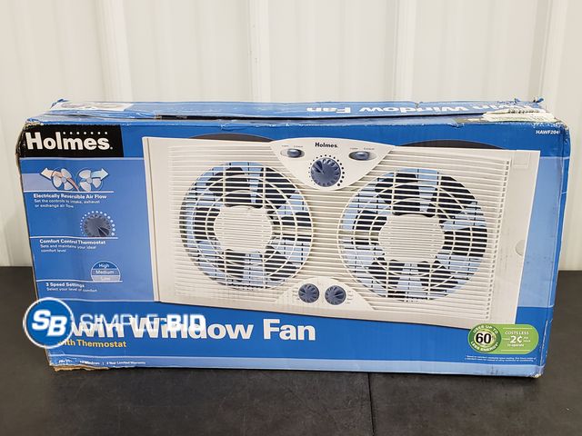 Lot 58-68858 - Holmes Twin Window Fan with Thermostat