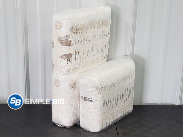 Lot 58-68700 - DIAPERS! New Kirkland Diapers SIZE 4 (1) Package unopened (1) open 1/2 full