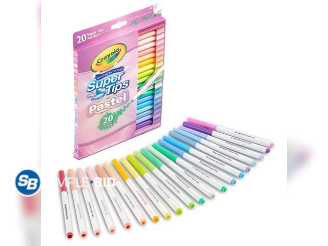 Lot 58-60418 - New Crayola Supertips Pastel Markers (20ct), Washable Cute Markers, School Supplies, Bullet Journali...