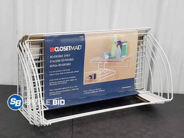 Lot 58-72531 - Lot of (5) New Closetmaid Reversible Shelf 7" x 24" x 12"