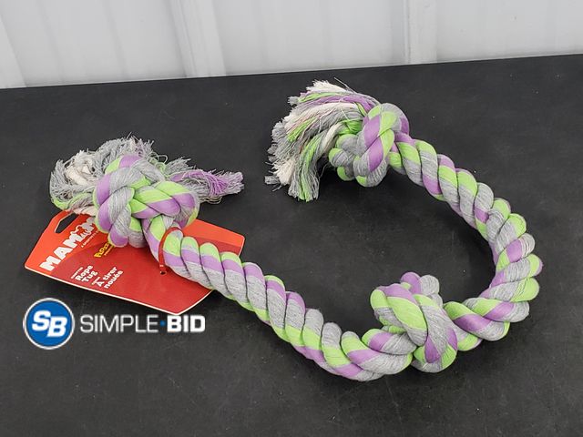 Lot 58-51455 - New Mammoth Flossy Chews Cottonblend 3 Knot Tug Rope Dog Toy