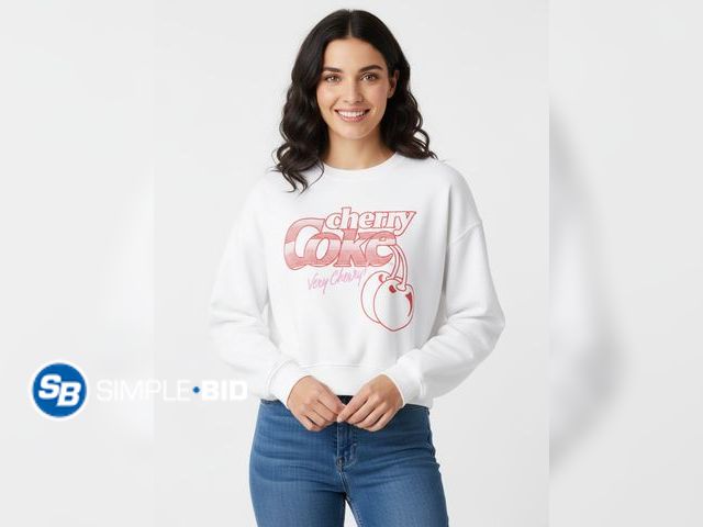 Lot 58-67926 - Cherry Coke Women's Cropped Boxy Graphic Sweatshirt - Size XL - NWT