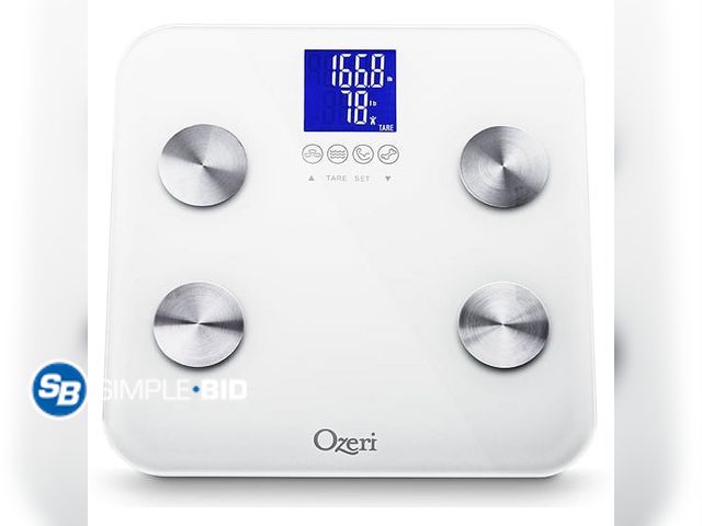 Lot 58-58865 - Ozeri Touch 440 lbs Total Body Bath Scale with Auto Recognition and Infant Tare Technology -- appear...