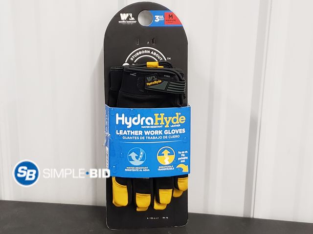 Lot 58-80556 - HydraHyde Leather Work Gloves - 2 pairs - SIZE M