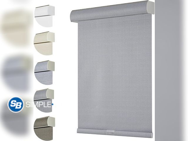 Lot 58-26703 - New HomeBox Blackout Roller Shades for Window Blinds with Texture Fabric UV Protection Thermal Insul...